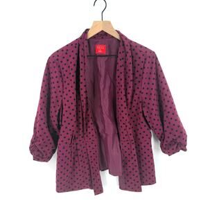 Y2K Elle Women’s Size XL Magenta Black Polka Dot Blazer Jacket Retro Statement